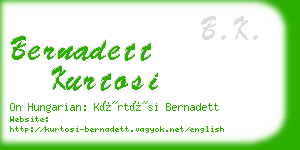 bernadett kurtosi business card